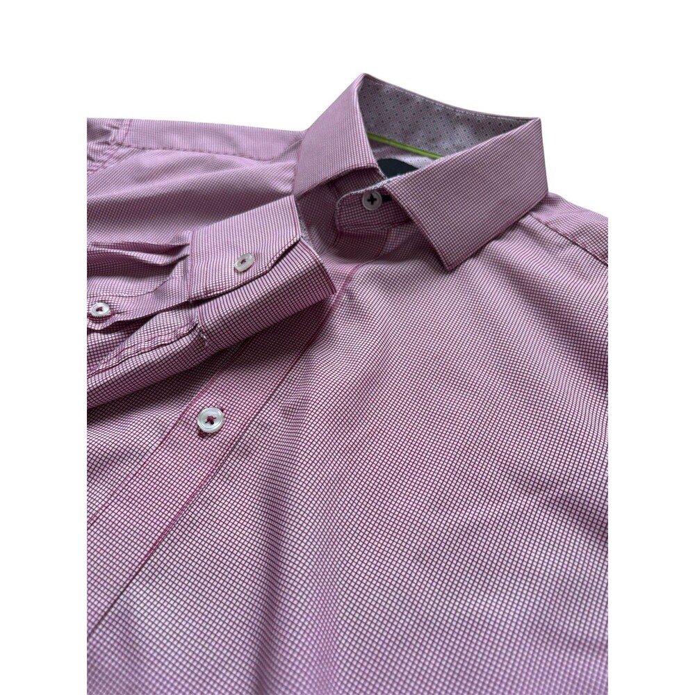 Tom Baine Shirt Mens Small Pink Button Up Performance Slim Fit Comfort